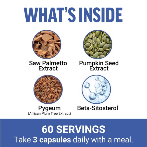 Version 1.0.0 etiqueta suplemento Force Factor beneficios próstata y vejiga