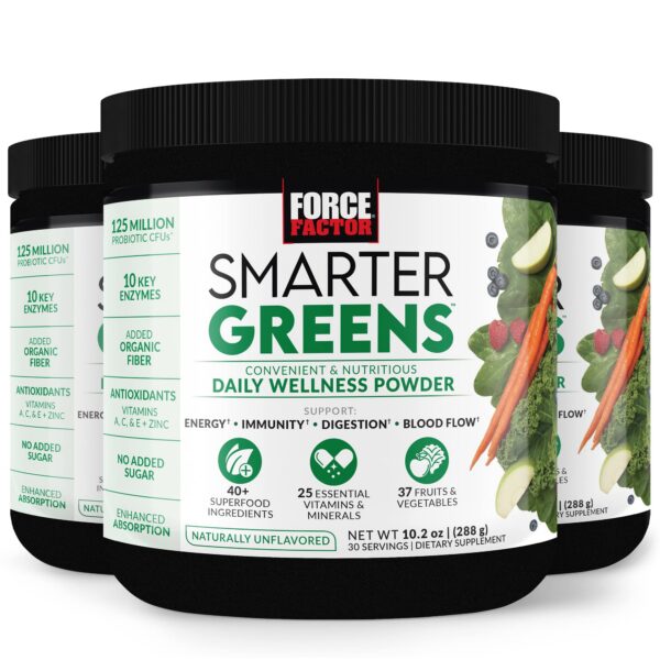 Polvo Smarter Greens Force Factor paquete triple