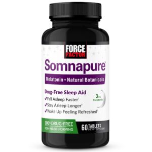 Force Factor Somnapure suplemento para dormir 60 tabletas frasco blanco