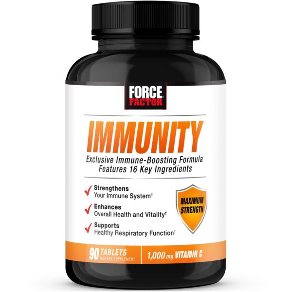 Force Factor suplemento inmunidad con vitamina C y zinc 90 tabletas