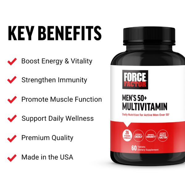 Tabletas Force Factor para energía e inmunidad hombres 50+