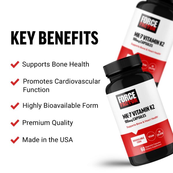 Force Factor vitaminas k2 cápsulas vegetales 60 unidades