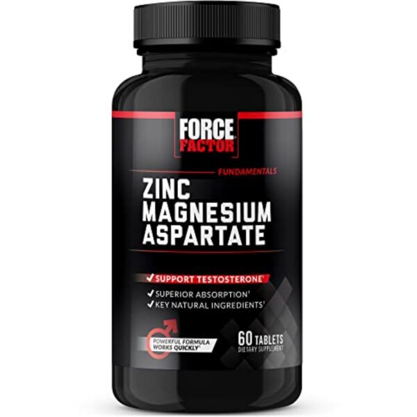 Frente del envase Force Factor Zinc Magnesium Aspartate
