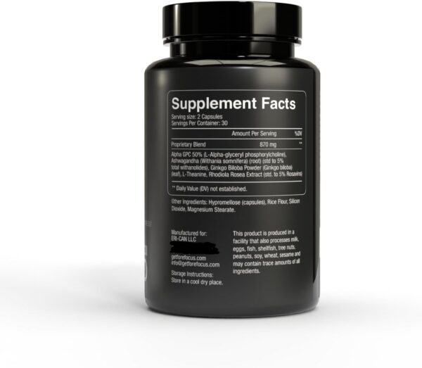 Version 1.0.0 Etiqueta de Fore Focus y lista de ingredientes