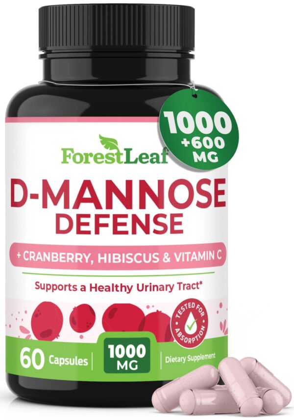 ForestLeaf D Mannose cápsulas 1000mg salud urinaria 60 cápsulas