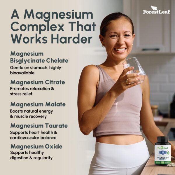 Frasco ForestLeaf Magnesio 500 mg etiqueta