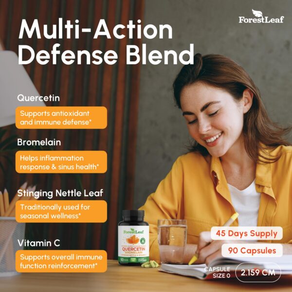 Version 1.0.0 Frasco y etiqueta ForestLeaf Quercetina Bromelina
