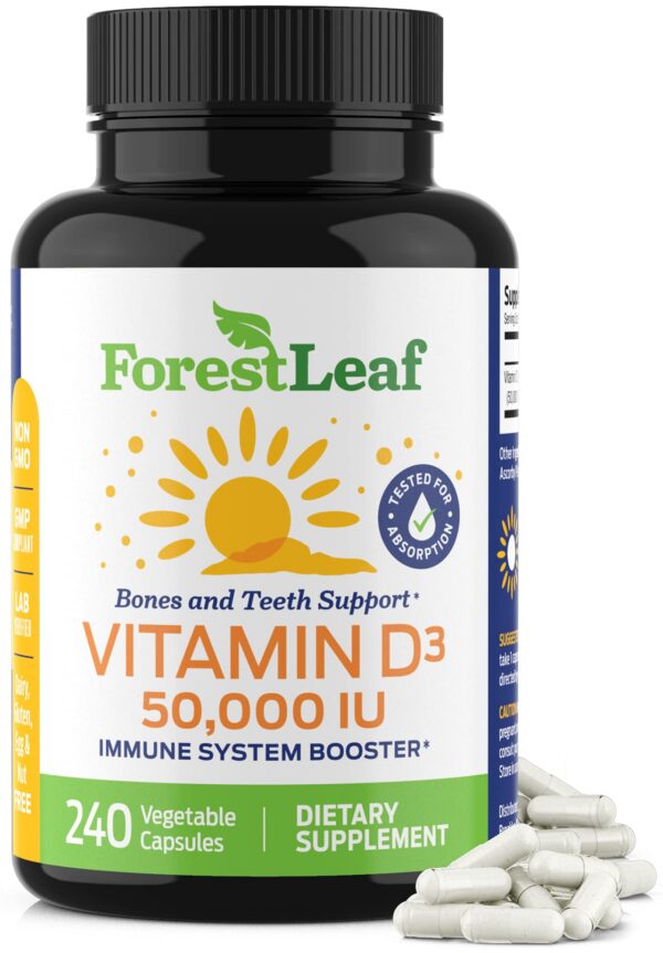ForestLeaf suplemento vitamina d3 50000 ui frasco