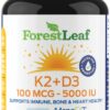 Version 1.0.0 ForestLeaf suplemento Vitamina D3 y K2 MK7 60 cápsulas vegetarianas