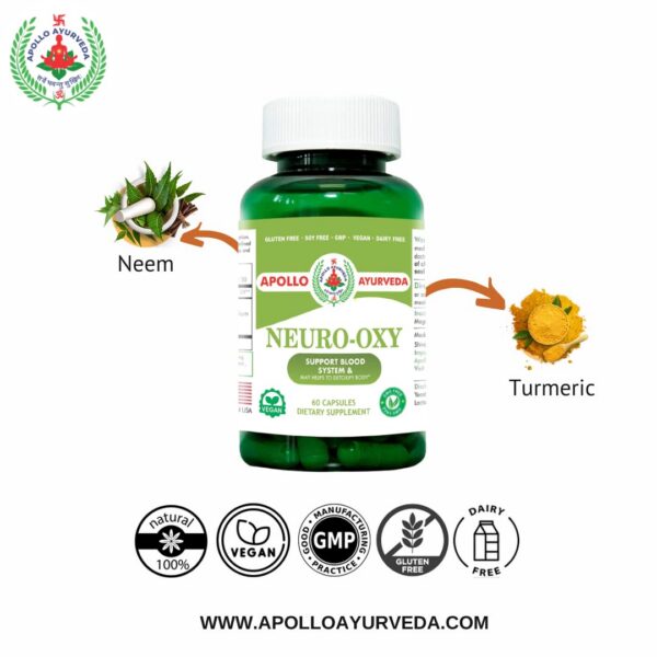 Version 1.0.0 Fórmula ayurvédica Neuro Oxy para circulación sanguínea y energía
