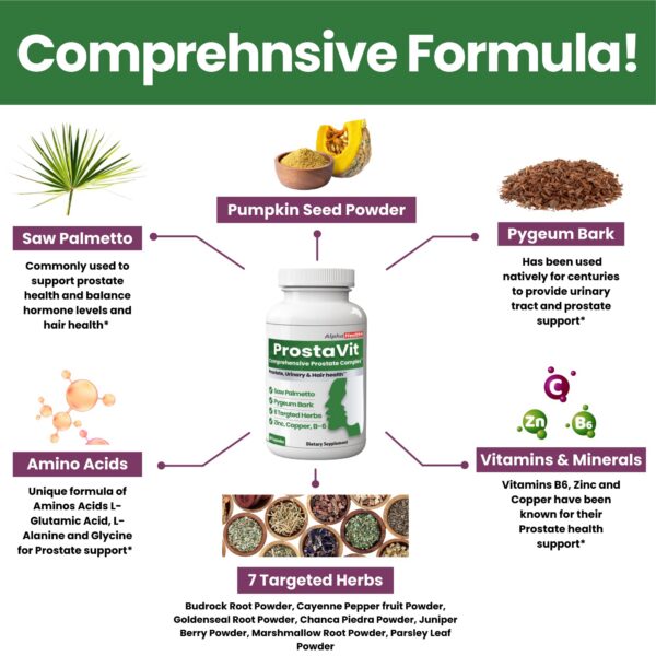 Fórmula completa ProstaVit con 14 hierbas y vitaminas