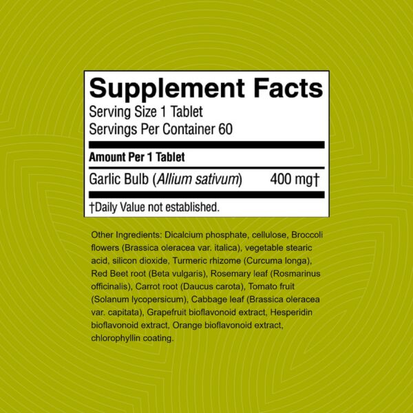 Fórmula herbal ajo Nature's Sunshine 400 mg soporte inmunitario