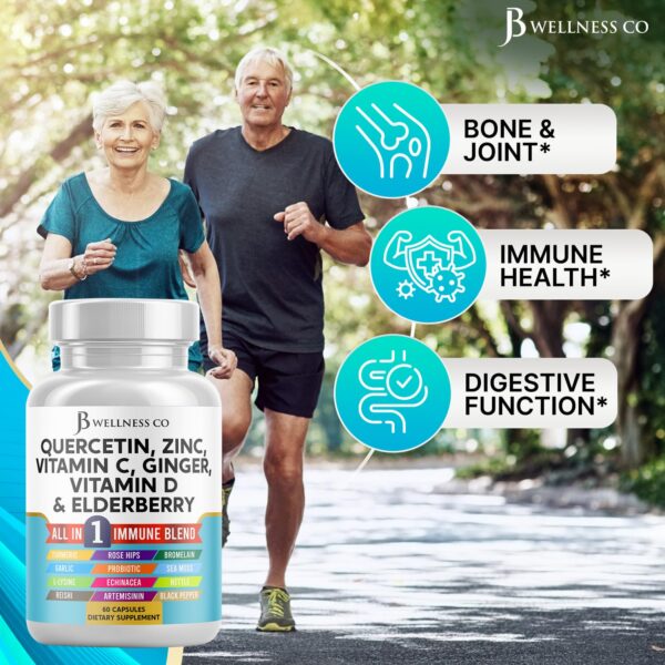 Version 1.0.0 Fórmula inmune JB Wellness Co con quercetina y vitaminas C y D 180 cápsulas