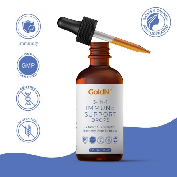 Version 1.0.0 Fórmula líquida de apoyo inmunológico GoldN con saúco y equinácea