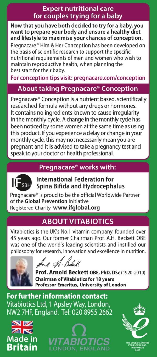 Version 1.0.0 Fórmula Pregnacare Concepción para mujeres