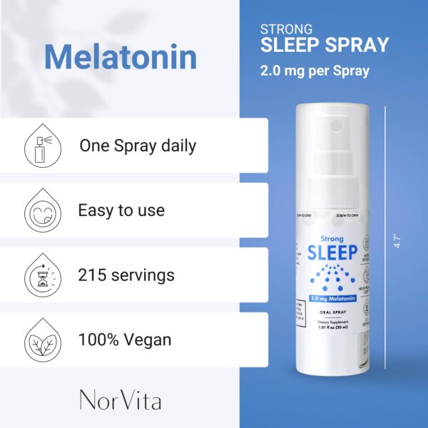 Fórmula rápida acción melatonina spray NorVita vegano