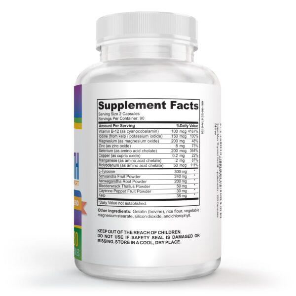 Fórmula para la salud tiroidea con 14 ingredientes activos