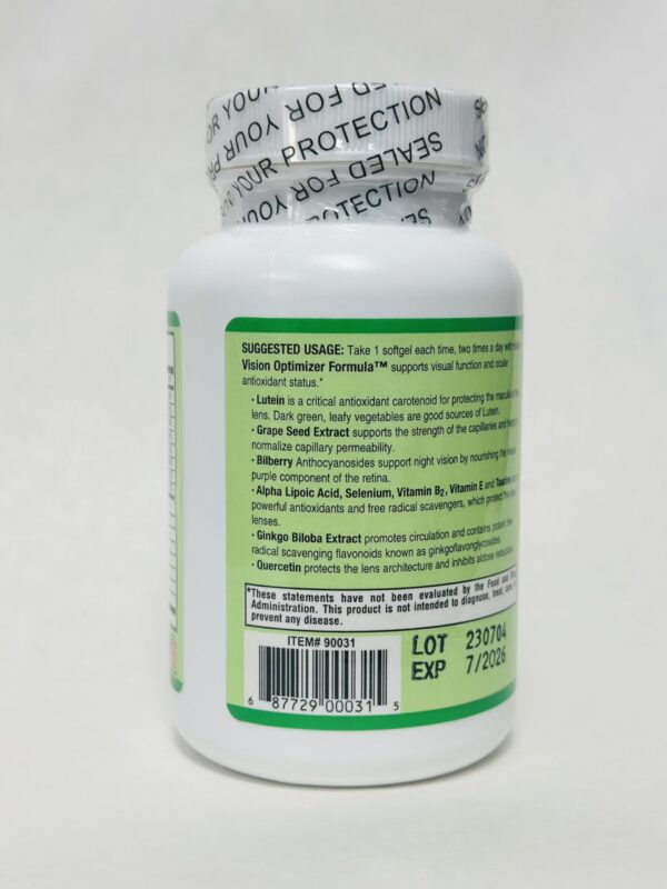 Fórmula Vision-Optimizer presentación suplemento visión saludable