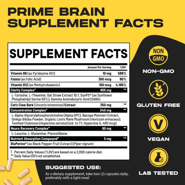 Etiqueta suplemento nootrópico Nootrix Prime Brain