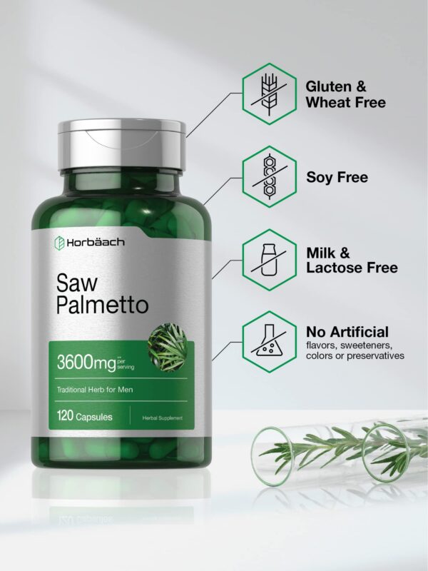 Version 1.0.0 Etiqueta de fórmula sin gluten Saw Palmetto Horbäach