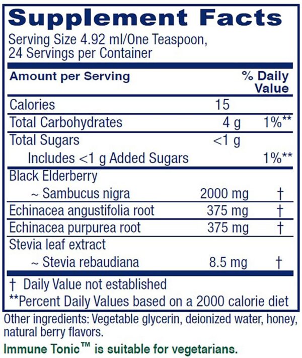 Formulario jarabe Vitanica Immune Tonic para sistema inmunológico