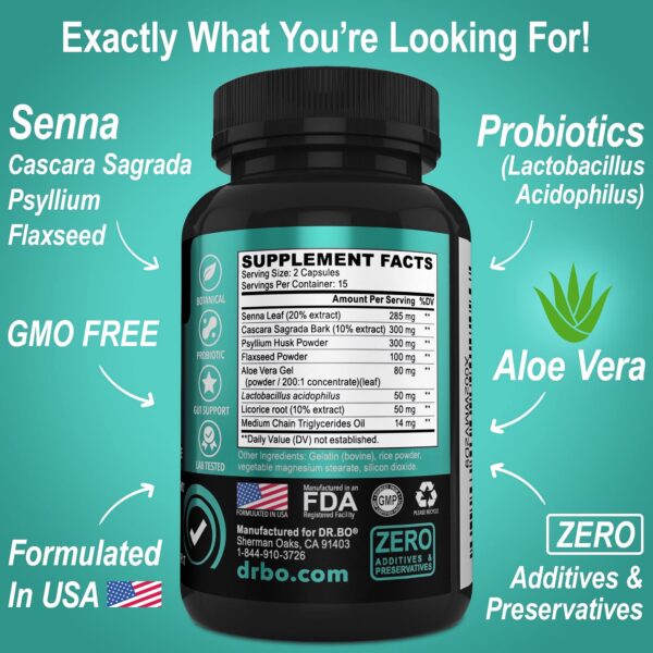 Detalle del suplemento Colon Cleanser pastillas para detox corporal Dr. Bo