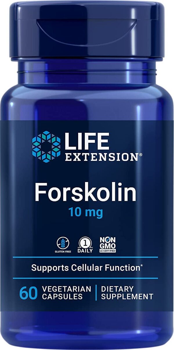 Version 1.0.0 Frente de la botella Forskolin Life Extension