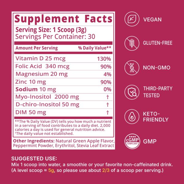 Sabor manzana del polvo de inositol