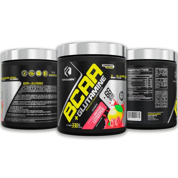 Envase de polvo BCAA con glutamina