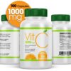 Frasco de 100 cápsulas de vitamina C