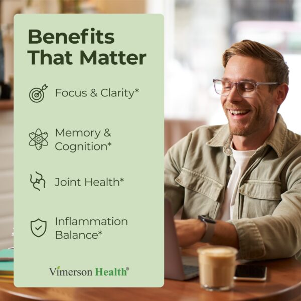 Frasco de 120 cápsulas para apoyo articular y cerebral con cúrcuma