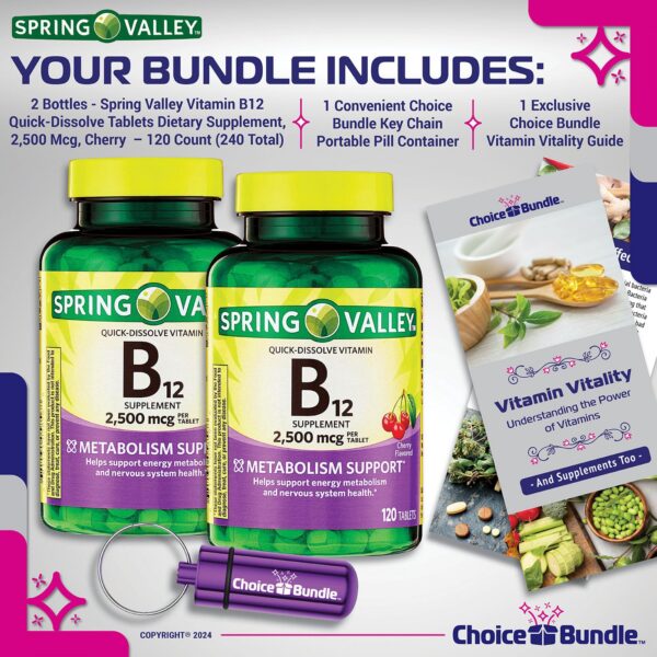 Frasco de 120 tabletas B12 2500 mcg