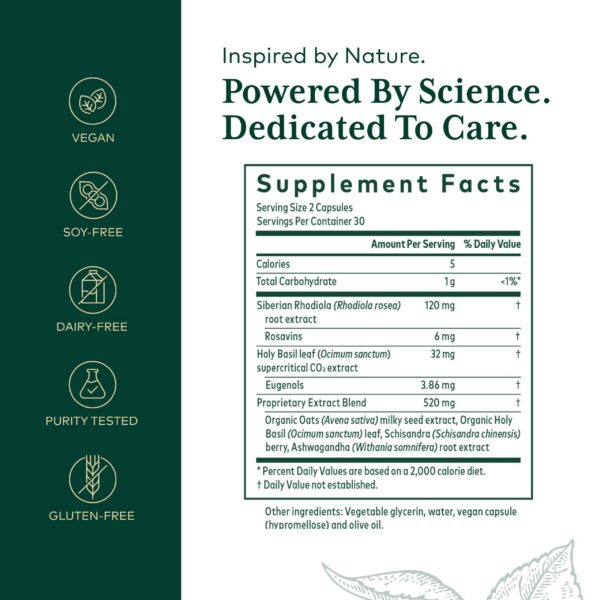 Frasco de 60 cápsulas líquidas de Gaia Herbs para soporte nervioso