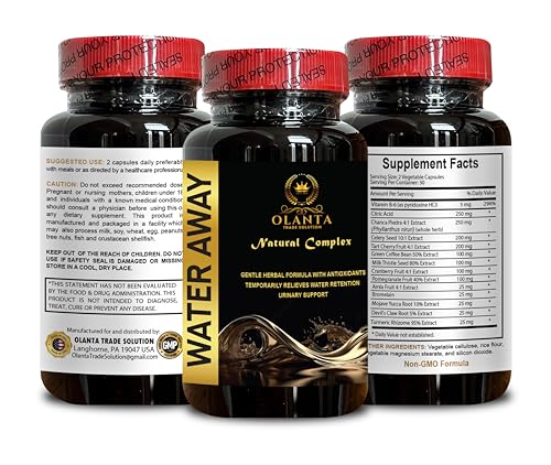 Frasco de 60 cápsulas Water Away para retención de líquidos HERBAMAMA