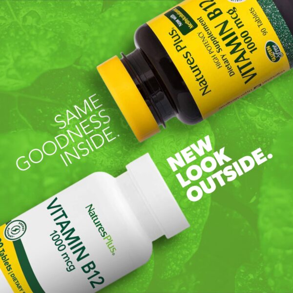 Frasco 90 tabletas vegetarianas vitamina B12 NaturesPlus