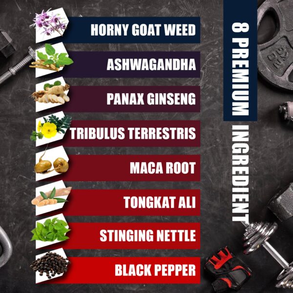 Frasco abierto con cápsulas Horny Goat Weed BMVINVOL