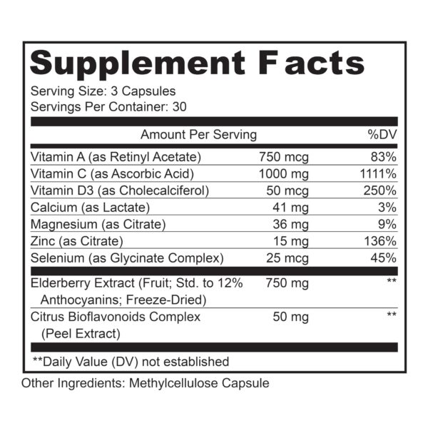 Frasco abierto de Elderberry Boom vitaminas para inmunidad