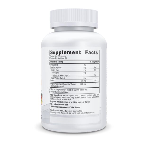 Frasco abierto gomitas Nordic Naturals curcumina