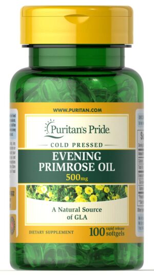 Frasco de Aceite de Onagra Puritan's Pride 500 mg para salud femenina