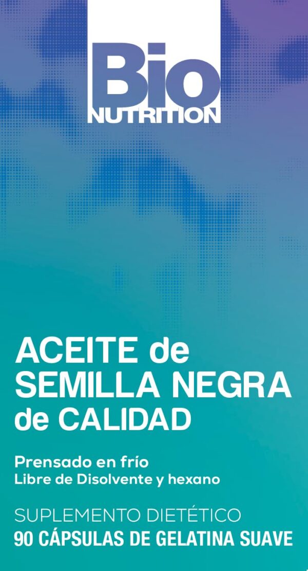 Frasco de aceite de semilla negra prensado en frío Bio Nutrition