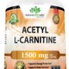 Frasco de Acetil L-Carnitina 1500 mg NaturaLife Labs 100 cápsulas vegetales