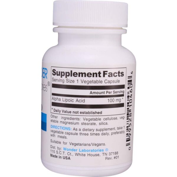 Version 1.0.0 Frasco de ácido alfa lipoico 100 mg Wonder Labs