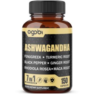 Version 1.0.0 Frasco Agobi Ashwagandha extracto 7 hierbas 8050 mg 150 cápsulas veganas