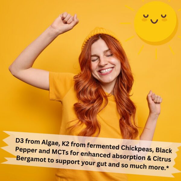 Frasco All In Nutritionals vitamina D3 + K2 suplemento vegano