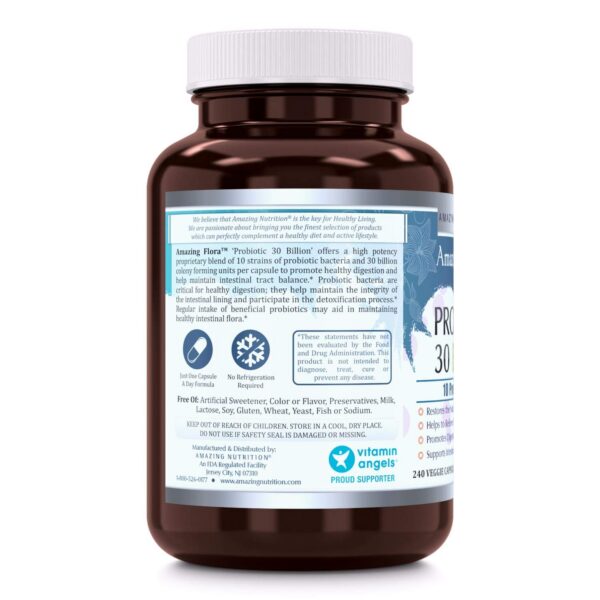 Frasco Amazing Flora probiótico 30 mil millones UFC salud intestinal