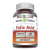 Frasco Amazing Formulas Ácido Fólico 1000 mcg 500 tabletas