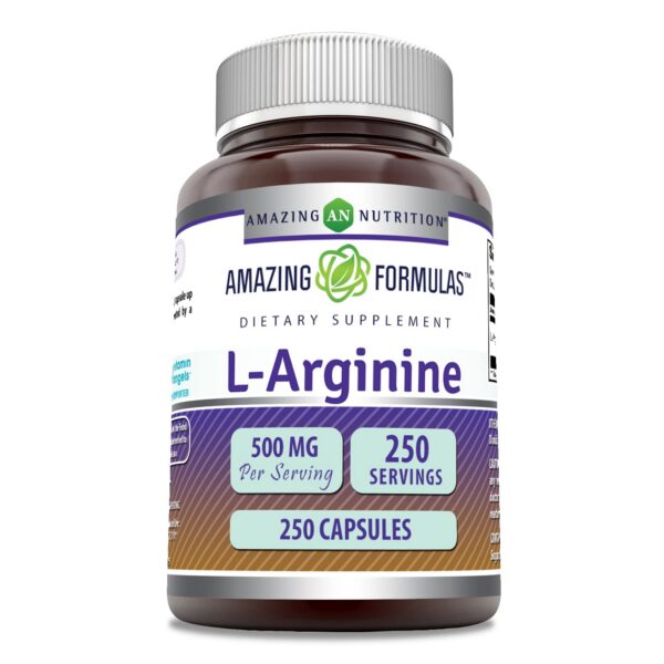 Frasco de Amazing Formulas L-Arginina 500 mg