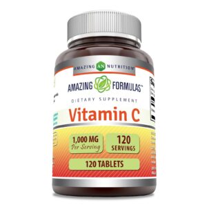 Frasco de Amazing Formulas Vitamina C 1000 mg 120 tabletas