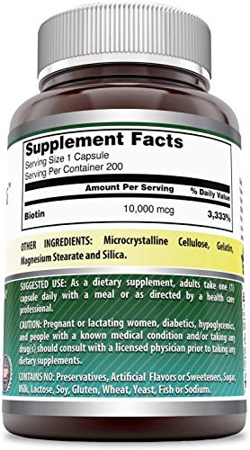 Frasco Amazing Nutrition biotina 10,000 mcg para uñas saludables