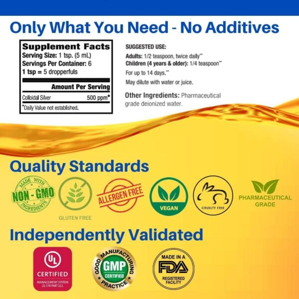 Frasco ámbar de 1 oz con plata coloidal